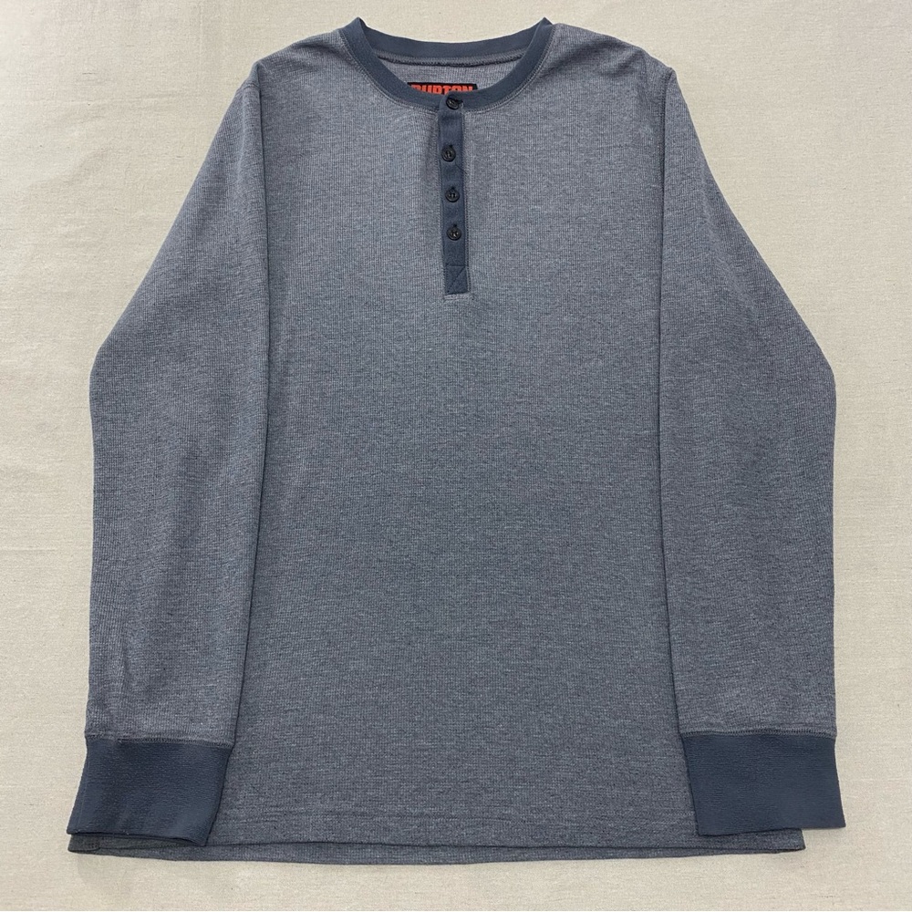 Burton Snowboards Shirt Men's XL Gray DRYRIDE Henley Waffle Knit Thermal